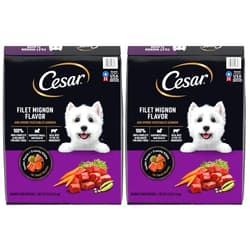 Cesar Small Breed Adult Dry Dog Food Filet Mignon Flavor with Spring Vegetables Garnish Dog Kibble, 12 lb. Bag (Pack of 2)
