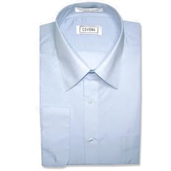 Covona Men's Solid Powder Blue Color Dress Shirt w/Convertible Cuffs