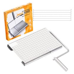 Poualss Cheese Slicer with 6 Replacement Wire Cheese Cutters Stainless Steel for Soft, Semi-Hard Cheeses Kitchen Cooking Tool