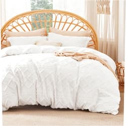Bedsure Boho Duvet Cover Queen Size with Fitted Sheet - Boho Bedding Comforter Set, 4 Pieces, Includes 1 Duvet Cover 90