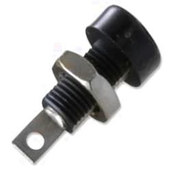 Johnson-Cinch Connectivity Solutions 108-0903-001, Black Banana Jack, (Brass/Tin), 7000V (RMS/Min), 15A, Insulated Solder Terminal,