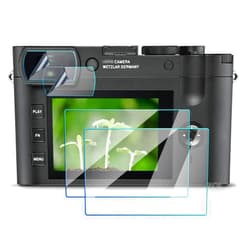 FANZR Screen Protector Compatible for Leica Q2 Viewfinder + LCD Screen, 0.3mm 9H Hardness Anti-Scratch Tempered Glass (2+2 Pack)