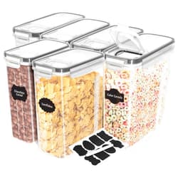 Utopia Kitchen Cereal Containers Storage - Liter Airtight Food Storage Containers & Cereal Dispenser For Pantry Organization And Storage (Clear, 4 Liter Pack of 6)