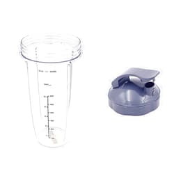 CharxGiga Blender Replacement Cup, Replacement Parts for Nutribullet Blender 32 Oz Cup with Flip-Top To-Go-Lid and Rubber Gaskets Compatible with NutriBullet 600w/900w Blender