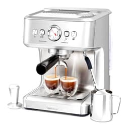 Gevi EzBru 1000C Espresso Machine, 20 Bar Espresso Maker with Pressure Gauge, Barista Coffee Machine with Milk Frother Steam Wand, Professional Latte Machine with Adjustable Temp and Shot Volume