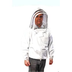 FOREST BEEKEEPING SUPPLY Beekeeping Jacket with Fencing Veil – Premium 100% Cotton Bee Jacket for Professional Beekeepers by Forest Beekeeping Supply (2XL)