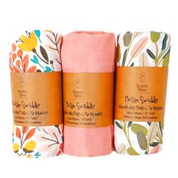 Generic Muslin Swaddle Blankets: Soft Comfort for Baby Boys & Girls | UV Blanket for Babies | Baby Muslin Blankets | 3-Pack (47” x 43”)