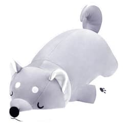 Auspicious beginning 30'' Shiba Inu Plush Stuffed Animal Dog Plush Pillow Children Hugging Pillow Sleeping Comfort Cushion Soft Plush Toy (Gray)
