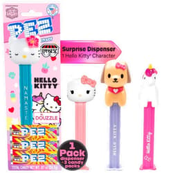 DOUzzle Kosher Pez Candy & Dispenser - Hello Kitty 3 Assorted Fruit Refills (.87 OZ - Pack of 1) Gluten Free, Kosher Parve, USA Made