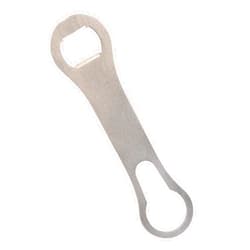 Thirsty Rhino Badak Bottle Opener and Pour Spout Remover, Brushed Silver (Set of 1)