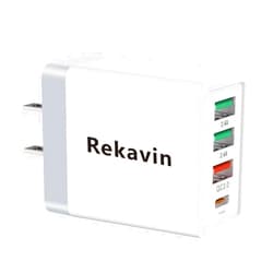 Rekavin USB C Wall Charger Block, 32W/4 Port Charger Adapter Support 20W PD Fast Charging for iPhone 13/13 Mini/13 Pro/13 Pro Max/12/12 Pro Max/SE 2020/11 Pro Max