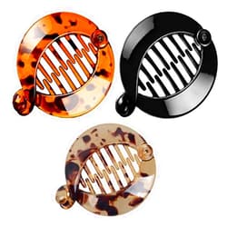 Luzen 3Pcs Resin Banana Hair Clips Small Banana Hair Combs Fishtail Hair Clip Side Comb Round Ponytail Holder for Women Girl Hair Accessories