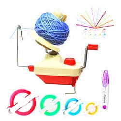 Ayasee Yarn Ball Winder, Hands Operated Swift Yarn Fiber String Ball Wool Winder Machines for Family+4Pompom Maker+10PS Knitting Stitch Markers+10PS Plastic Needles+1PS Scissors(26b)