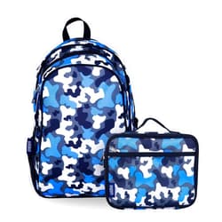 Wildkin 15 Inch Kids Backpack Bundle with Lunch Box Bag (Blue Camo)