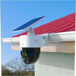 Lyeiaa Outdoor Gutter Mount Bracket for Eufy S340, Adjustable, Weatherproof and Flexible Bracket Compatible with Eufy S340 Solar Security Camera (White)