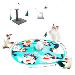 CATISM Cat Toys, Interactive Cat Toys for Indoor Cats, Automatic Cat Toy Rechargeable, 4 in1 Hide and Seek Kitten Wand Toy, Cat Toys Self Play, Funny Chase Feather for Indoor Exercise