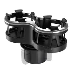 ISaddle Car Cup Holder Extender with Adjustable Mounting Base - Cup Slot 1-2 Splitter Expander Organizer Fits Vehicle Boat Truck RV Holds Standard Drinks Water Bottles
