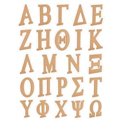 Juvale Unfinished Wood Greek Letters for Wall Decor, Crafts, College Dorm (6 Inches) 24 Pieces