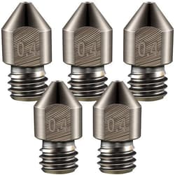 Mudder Hardened Steel Nozzle 0.4 Mm/ 1.75 mm 3D Printer Mk8 Nozzles High Temperature Wear Resistant Compatible with Ender 3/ Ender3 Pro, Prusa I3, Makerbot Creality Cr-10 All Metal Hotend
