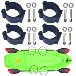 Pmsanzay Universal Kayak Paddle Clip with Hardware - Deck Mounted / Track Mount Kayak Paddle Storage & Fishing Net Clip,Fishing Rod Organizer,paddle holder paddle keeper VERTICAL MOUNTED SIDE MOUNTED, 4 Pack