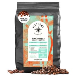 Kochere Horn of Africa Signature Reserve Espresso Blend - Medium Dark Roast Coffee Beans, Freshly Roasted To Order Whole Bean Coffee, Specialty Grade, Fair Trade and Non-GMO African Espresso Beans - 5LB