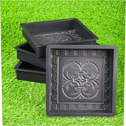 BETONEX Plastic Molds Concrete Set Patio Paving Mold 4 pcs - Big Beautiful Pathmaker Precast Concrete Molds and Forms Stampcrete for Walkways - Large Cobblestone Molds for Concrete, Reusable
