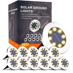 INCX Solar Lights Outdoor Waterproof,12 Pack Solar Lights for Outside, Solar Garden Lights Landscape Lighting for Patio Pathway Lawn Yard Deck Driveway Walkway, Warm White