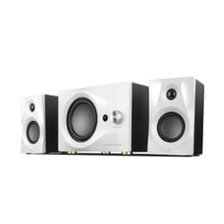 HiVi-Swans M10 Plus White Bookshelf Speaker, Bluetooth Powered Computer Speakers with Subwoofer 2.1 Home Speakers Stereo System – 60W RMS – AUX Audio