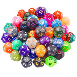 AUSTOR 56 Pieces 12 Sided Dice Set Mix Color D12 Dice Polyhedral Dice Assortment with a Black Velvet Storage Bag for DND RPG MTG Table Games