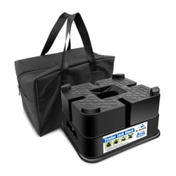 ROBLOCK Trailer Jack Block, 1 PC RV Camper Stabilizer Blocks with Bag for Travel Trailer, G.V.W: 25000 lbs, Use for Any Tongue Jack, Post, Foot, 5th Wheels, Round Square or Scissor Stabilizer (Black)