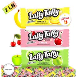 Sweet Gifting Laffy Taffy Bulk Candy 2 Lbs Cherry Sour Apple Banana Laffy Taffy Candy Bites | Halloween Chewy Tangy Taffy Individually Wrapped Kids Birthday Pinata