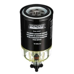 Seachoice Fuel Water Separator Filter, Clear Plastic Bowl, Drain