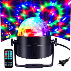 COIDEA Disco Ball Light, Sound Activated Party Strobe Light, DJ Rave Lights with Remote, LED Stage Lights for Karaoke Birthday Christmas Halloween Decorations Indoor