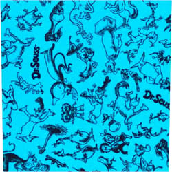 Generic Robert Kaufmann Celebrate Seuss! ADED 22858 4 Blue/Black Character Toss 100% Cotton Fabric