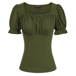 Scarlet Darkness Women's Renaissance Shirt Puff Sleeve Square Neck Peasant Tops