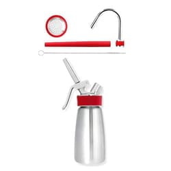 ISi North America iSi Gourmet Whip Cream Dispenser - 1/2 Pint, Professional Quality Stainless Steel, Includes Rapid Infusion 5-Piece Tool Set for Whipping Cream, Desserts, More (Includes Recipe Book)