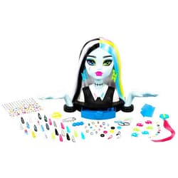 Monster High Frankie Stein Doll Head for Hairstyling with 65+ Accessories Including Wear & Share Nails, Hair Ties, Barrettes & Stickers