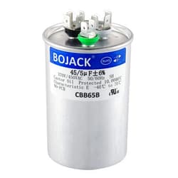 BOJACK 45+5 uF 45/5 MFD ±6% 370V/440VAC CBB65 Dual Run Circular Start Capacitor for AC Motor Run or Fan Start or Condenser Straight