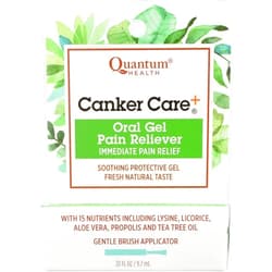 Quantum Health Canker Care+ Oral Gel Pain Reliever, Natural Pain Relief Ingredients Including Menthol, Mint, & Castor Oil, 9.7 mL
