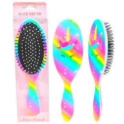 OlyPegic Toddler Detangling Brush for Curly Thick Hair - Pink Unicorn Pain-Free Comb and Hairbrush Set for Girls, Women