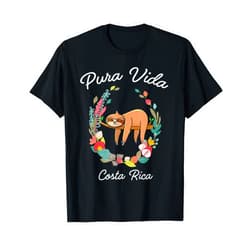 Life in the Sloth Lane Gift Costa Rica Pura Vida Sloth T-Shirt