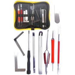 Jiayouy 9PCS Saxophone Repair Tool Woodwind Instrument Maintanance Kit Stainless Steel Key Cover Adjusting Spring Hook Trimming Tool Reverse Tweezers Set for Sax Clarinet Oboe Flute Piccolo