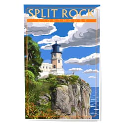Lantern Press 12x18 Inch Art Print Wall Decor, Minnesota, Split Rock Lighthouse