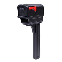 Gibraltar Mailboxes Gibraltar Ggc1b0000 Gentry All-in-one Plastic Mailbox & Post Combo, Black
