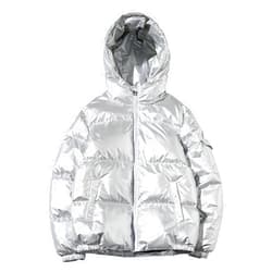 JEsilunmaMY Men's Warm Padded Shiny Puffer Jackets Thicken Casual Hooded Puffy Down Coat Windproof Winter Coats for Men