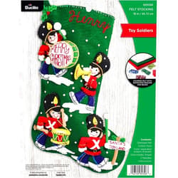 Bucilla, Toy Soldiers, Felt Applique Christmas Stocking, 18