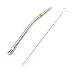 Matear Traditional South american bombilla SET - Cleaning brush included | Ergonomic design for Yerba Mate drinking | Removable filter for easy cleaning | 6 ½ in, 16.5 cm long (SET 1)