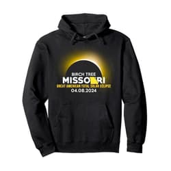 Zum2 Total Solar Eclipse Gifts Birch Tree Missouri MO Total Solar Eclipse 2024 Pullover Hoodie