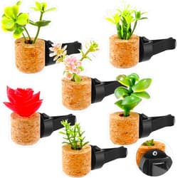 BBTO 6 Pcs Update Succulent Car Vent Clips Accessories Car Plant Mini Plant for Car Interior Car Decor Car Decorations Wooden Base Cute Artificial Plant Vent Accessory for Women Men (Classic)