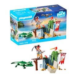 PLAYMOBIL Starter Pack 71473 Pirate with Alligator from 4 Years, Einheitsgröße